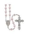  PINK CAT'S EYE GLASS BEADS ROSARY 